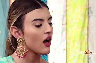 Petite Indian-Yankee measure Sister Laynee James & her two step-sisters share a hung MILF - Axel Haziness