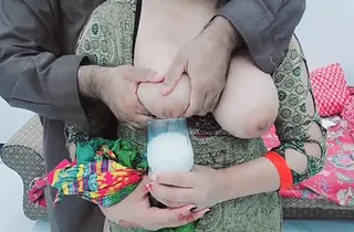 Pakistani Tailor gulps down his big-titted client's warm milk before drilling her tight booty with evident Hindi audio