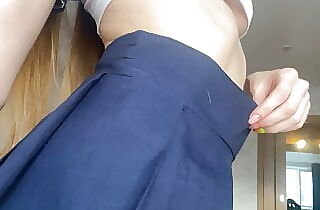 Uber-cute schoolgirl taunts you and wants you to sight under her skirt