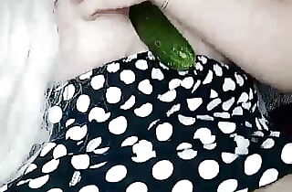 masturbating pussy with cucumber