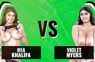 Battle Of The Babes - Mia Khalifa vs. Violet Myers - Clash Of The Thick Titted Muslim Titans