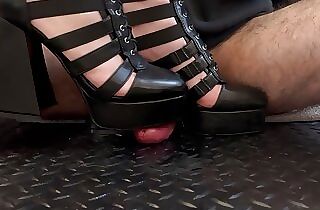 Cock Trampling & Trampling in Black Ankle Shoes with TamyStarly - Bootjob, CBT, Ballbusting, Femdom, Crush